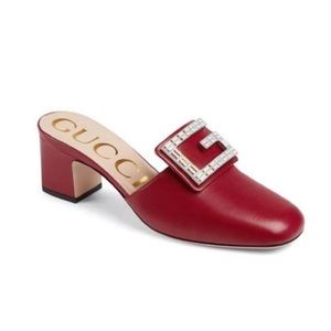 Gucci Madelyn Crystal Heeled Mules